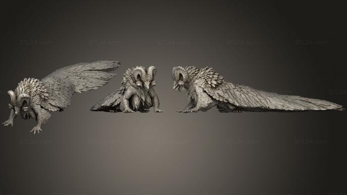 Статуэтки грифоны и драконы (Mhw Кульве Таро, STKG_0104) 3D модель для ЧПУ станка